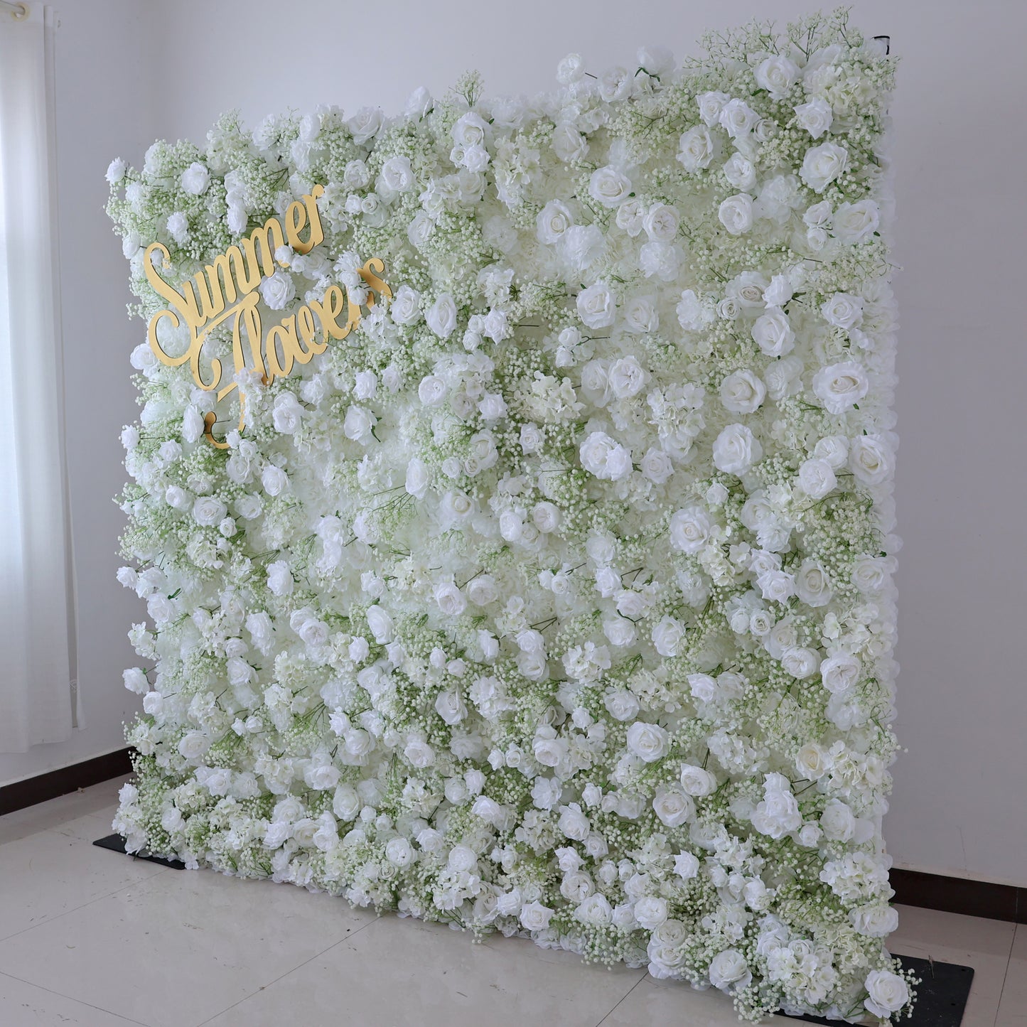 Summer Flower CB-419 8ft*8ft Cloth Back Artificial Flower Wall Roll up Fabric background