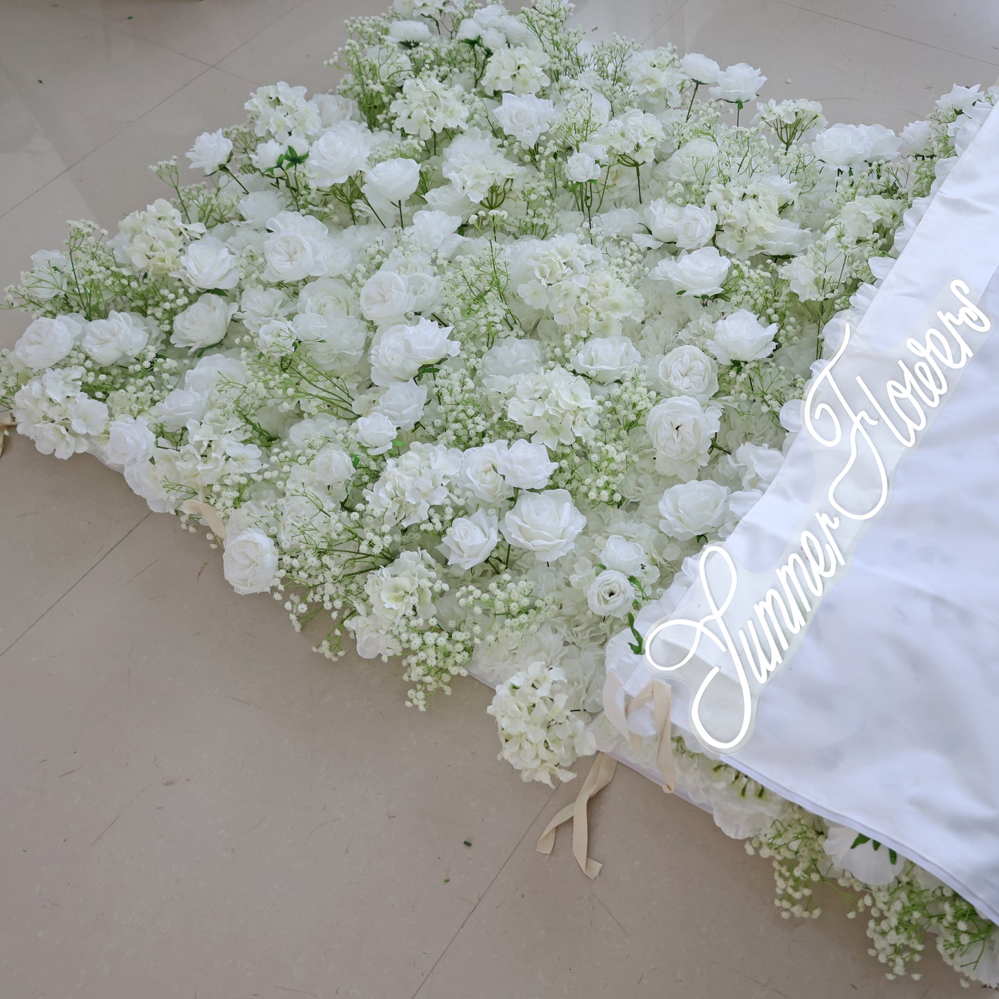 Summer Flower CB-419 8ft*8ft Cloth Back Artificial Flower Wall Roll up Fabric background