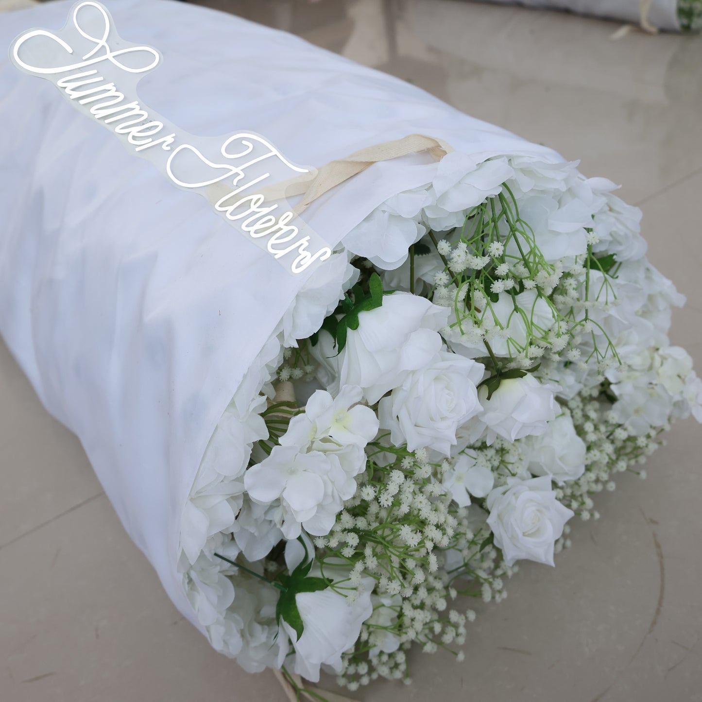Summer Flower CB-419 8ft*8ft Cloth Back Artificial Flower Wall Roll up Fabric background