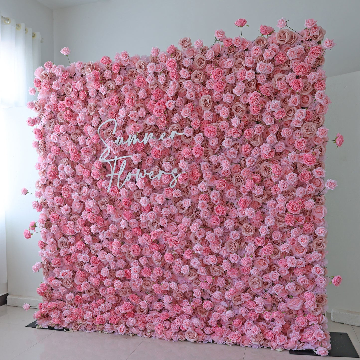Summer Flower CB-394 8ft*8ft Cloth Back Artificial Flower Wall Roll up Fabric background