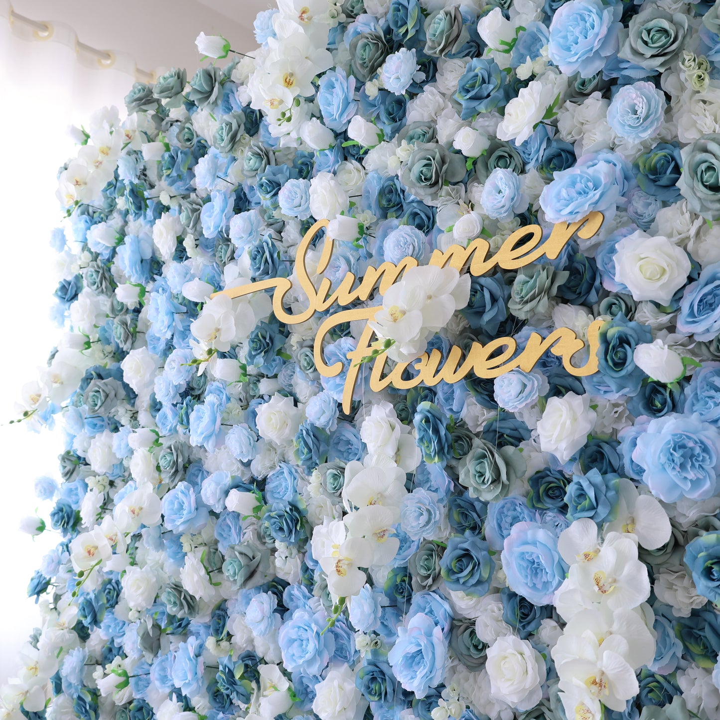 Summer Flower CB-348 8ft*8ft Cloth Back Artificial Flower Wall Roll up Fabric background