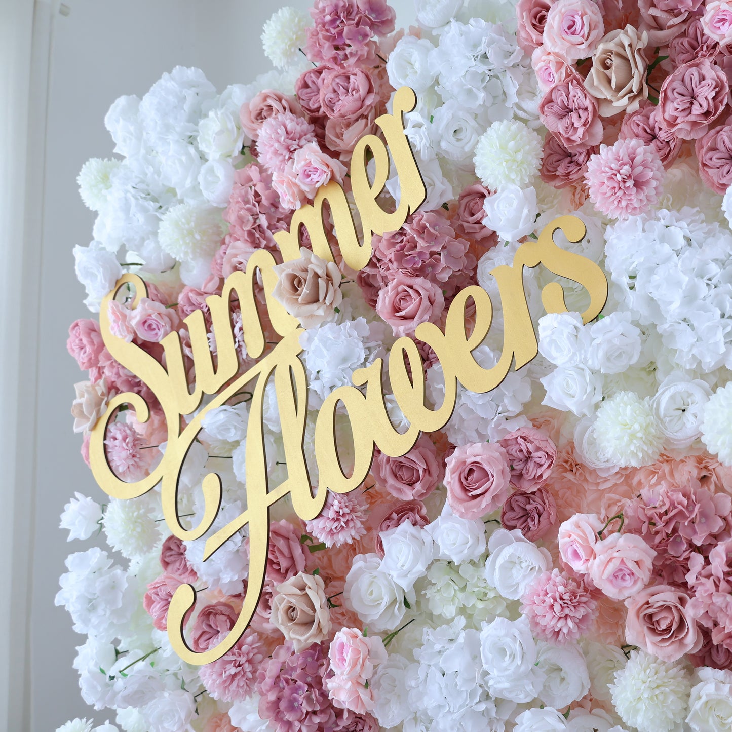 Summer Flower CB-418-2 8ft*8ft Cloth Back Artificial Flower Wall Roll up Fabric background