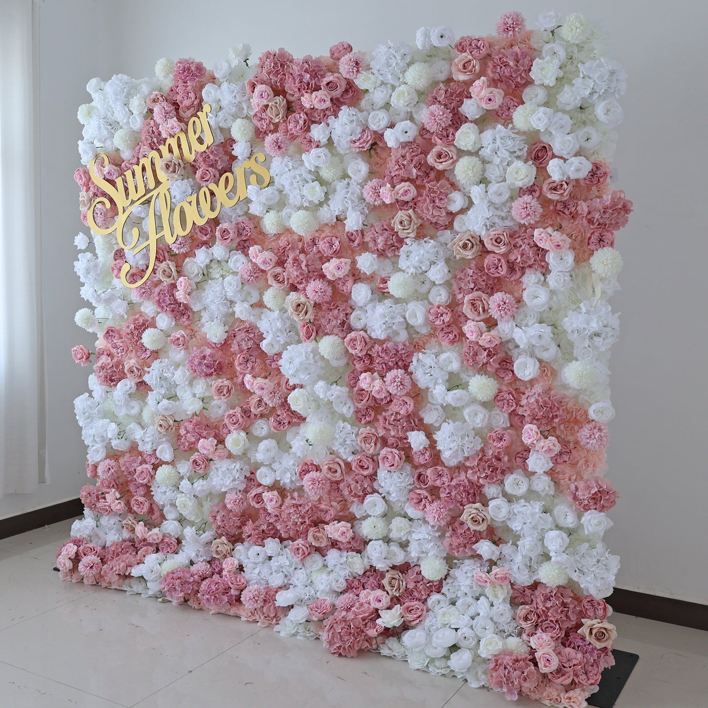 Summer Flower CB-418-2 8ft*8ft Cloth Back Artificial Flower Wall Roll up Fabric background