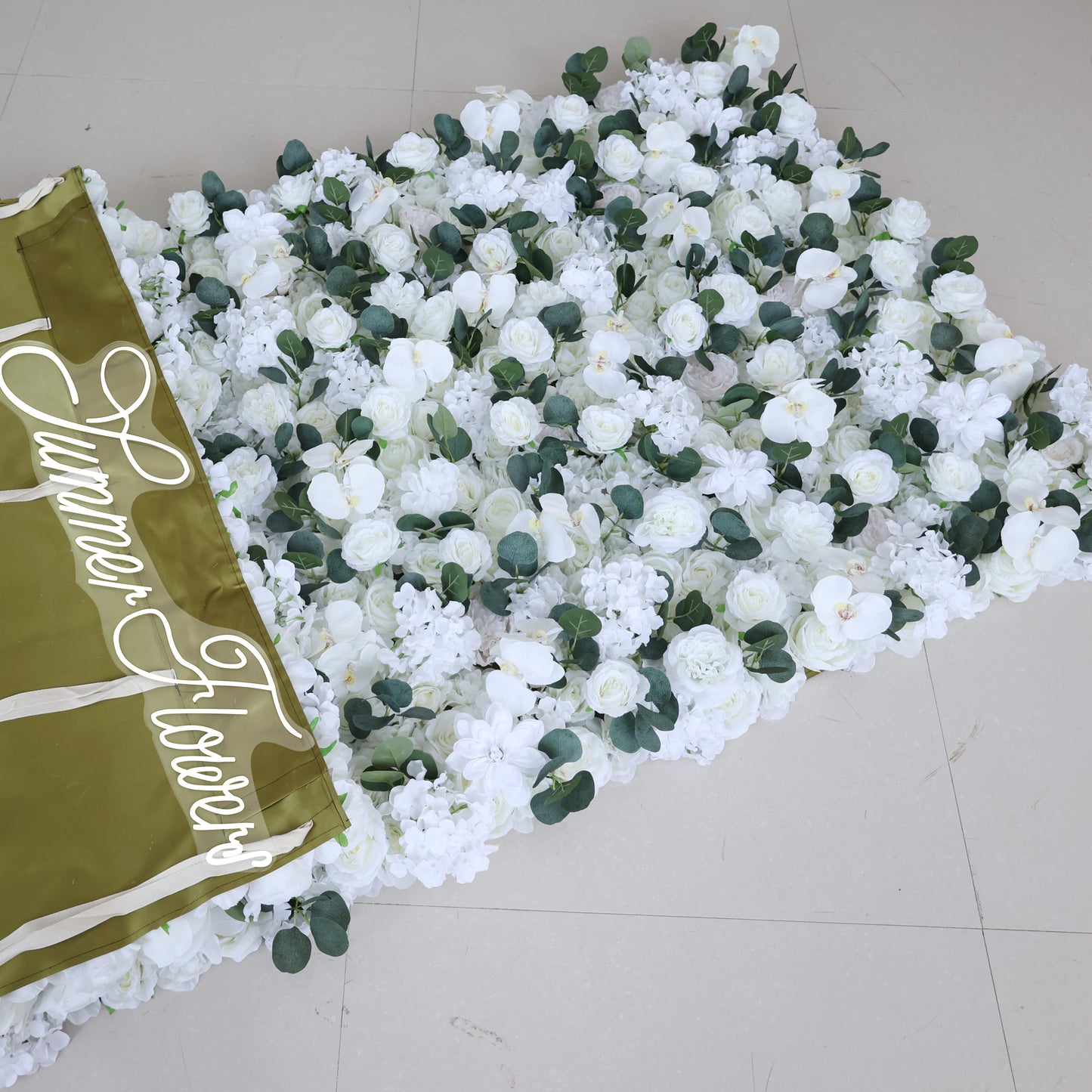 Summer Flower CB-379 8ft*8ft Cloth Back Artificial Flower Wall Roll up Fabric background
