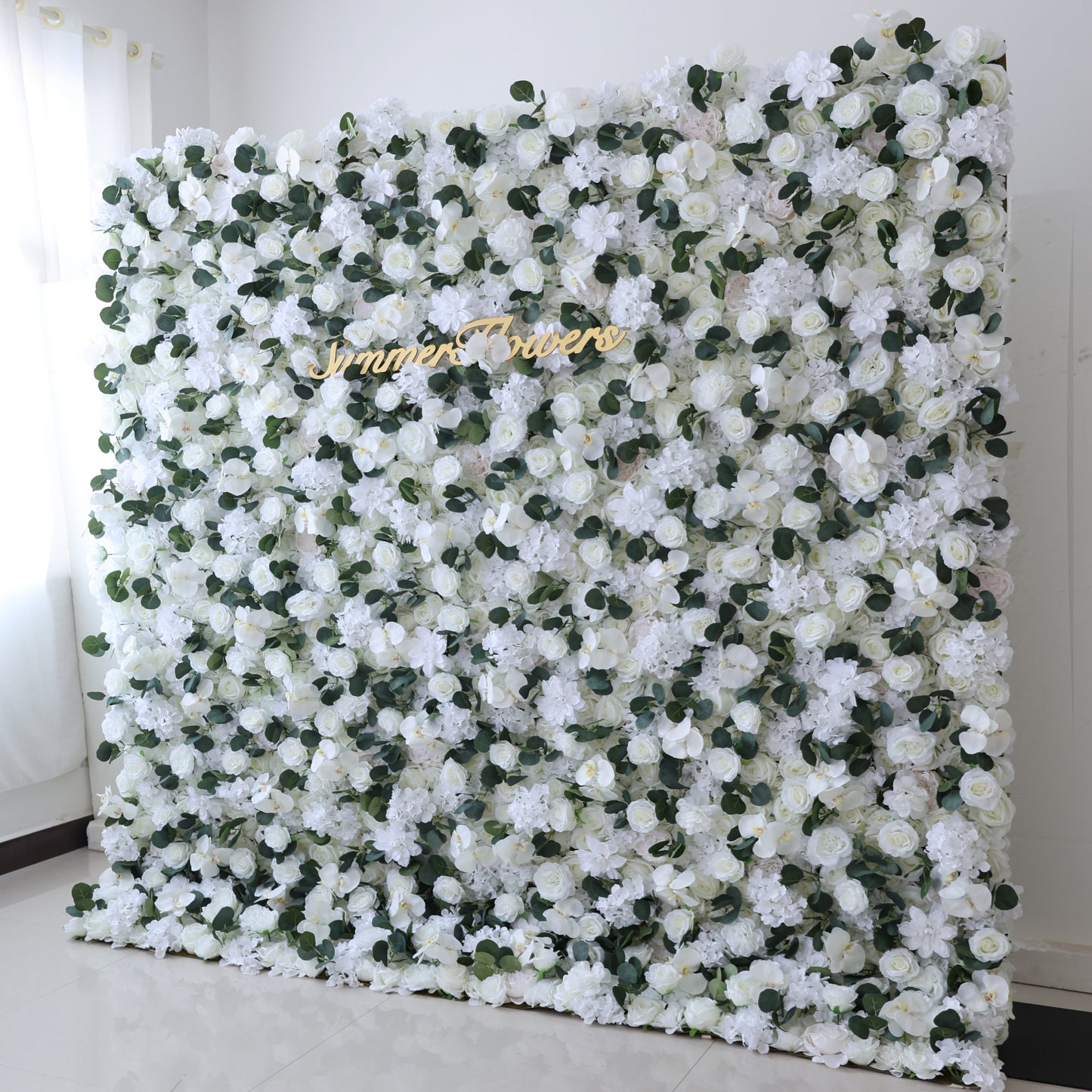 Summer Flower CB-379 8ft*8ft Cloth Back Artificial Flower Wall Roll up Fabric background