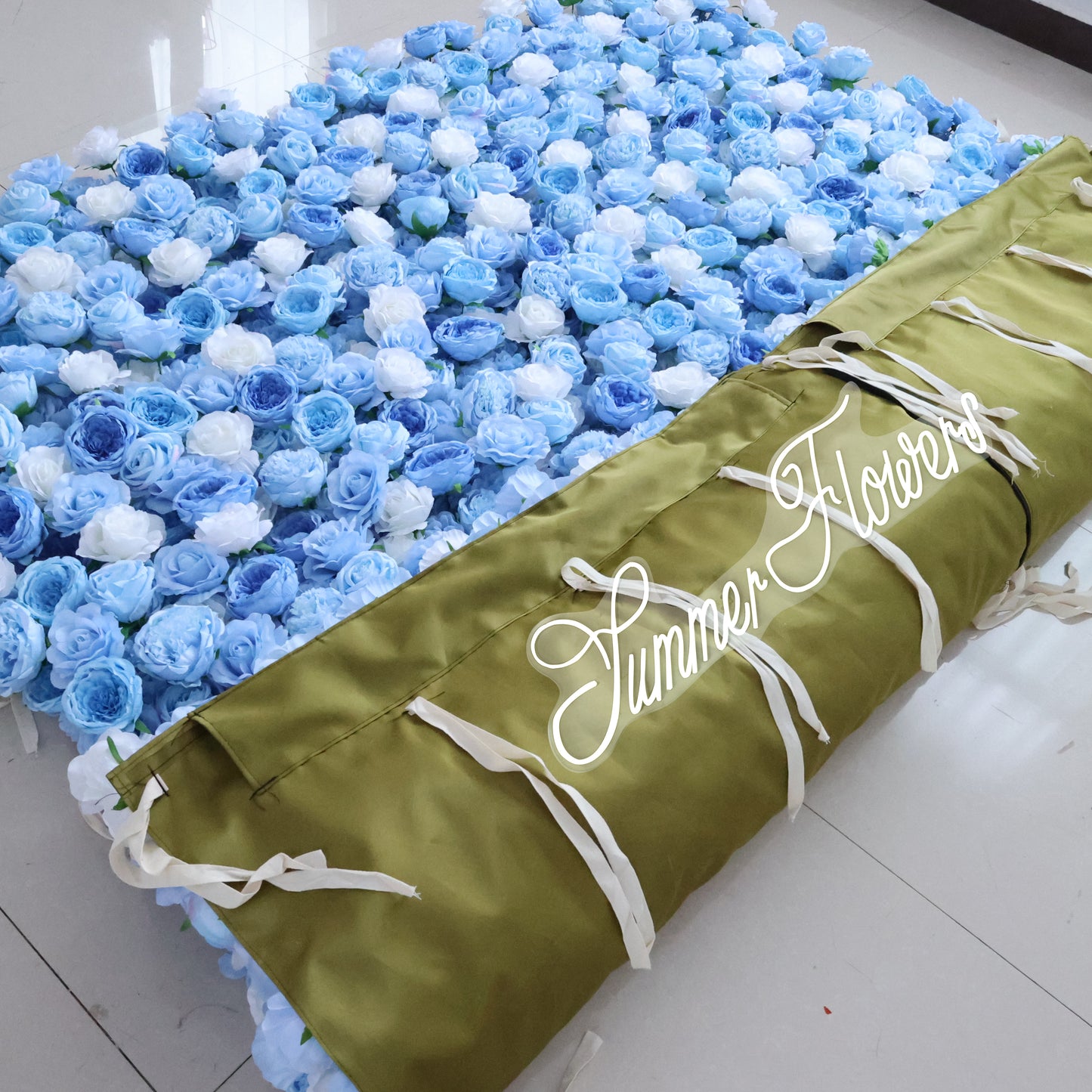 Summer Flower CB-450 8ft*8ft Cloth Back Artificial Flower Wall Roll up Fabric background