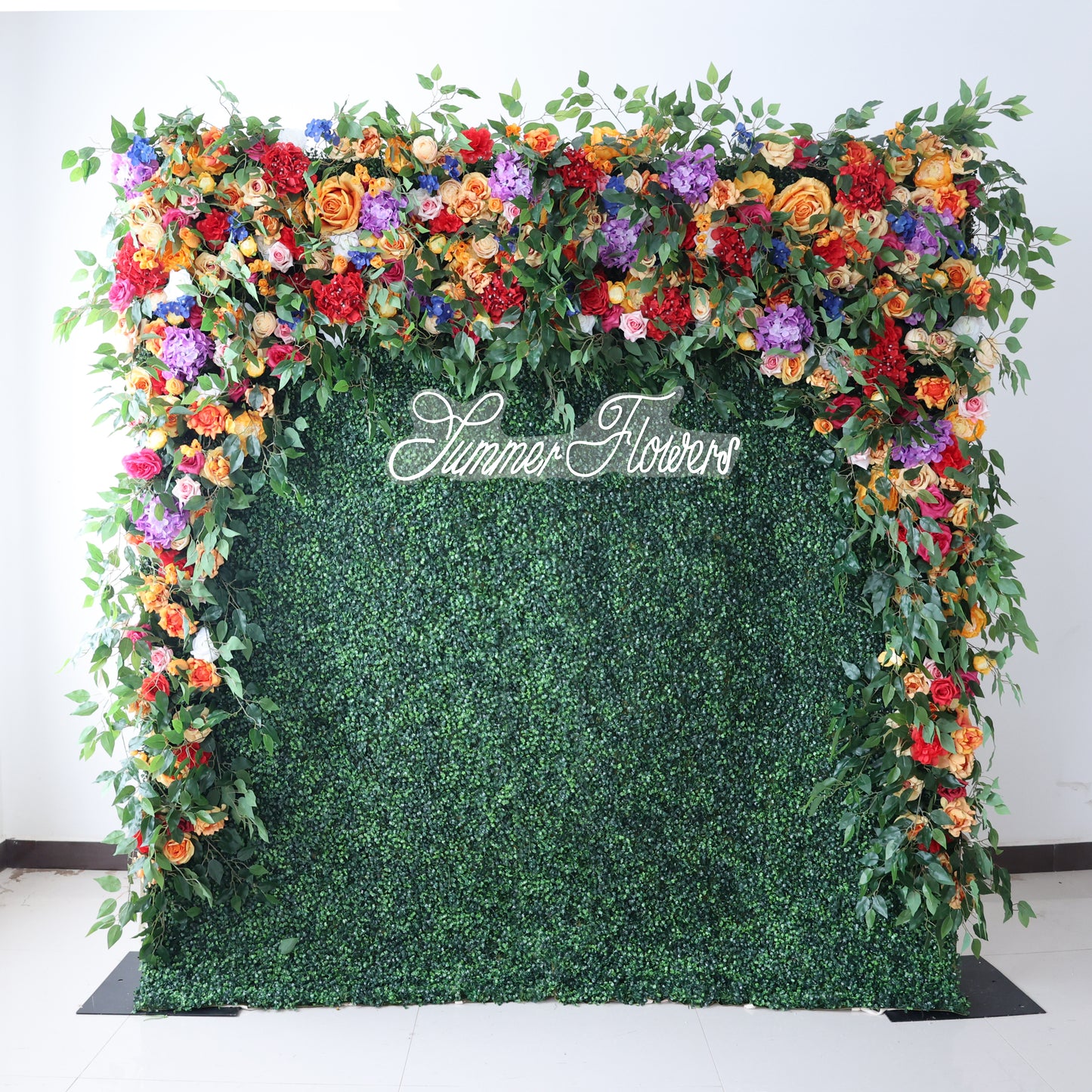 Summer Flower CB-392 8ft*8ft Cloth Back Artificial Flower Wall Roll up Fabric background