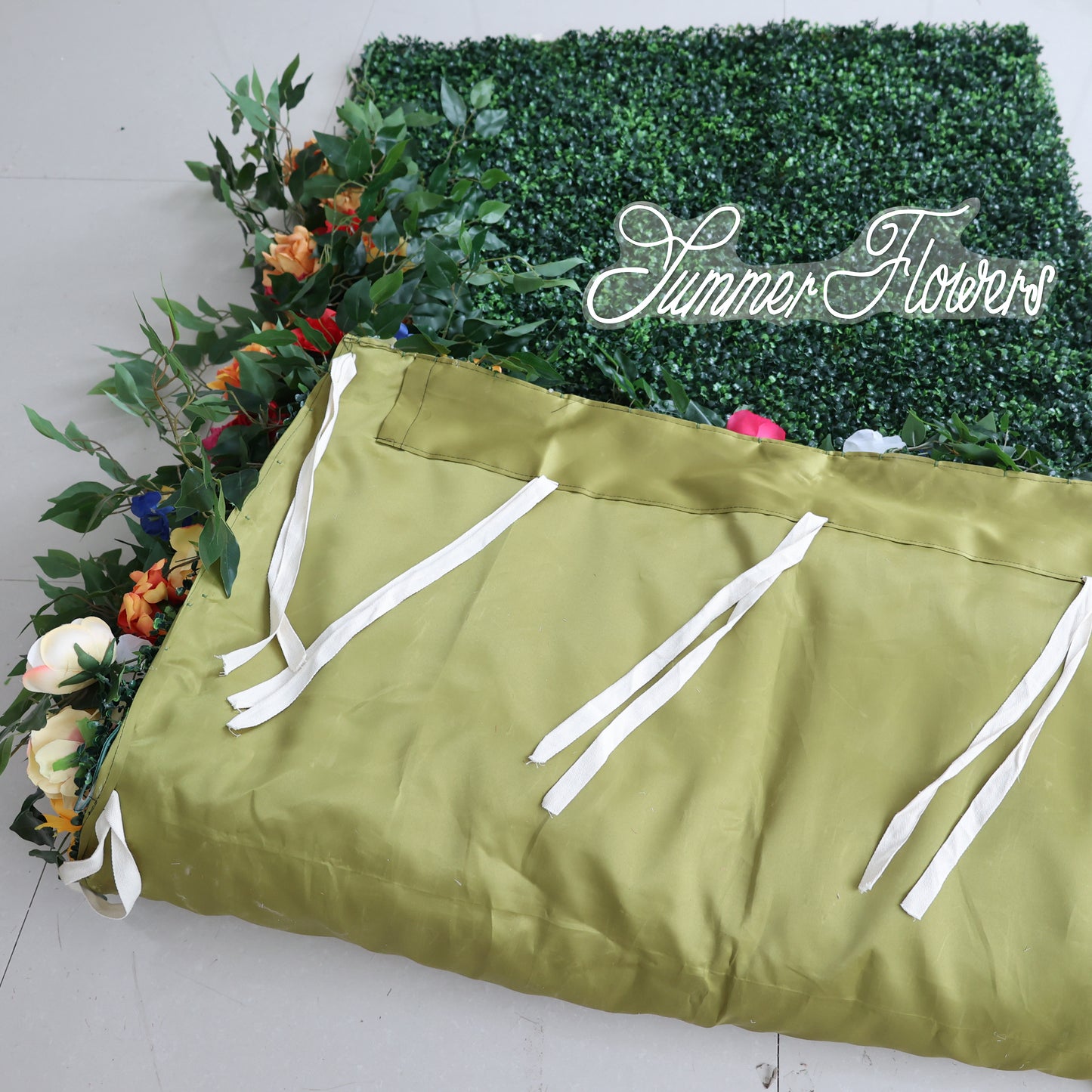 Summer Flower CB-392 8ft*8ft Cloth Back Artificial Flower Wall Roll up Fabric background