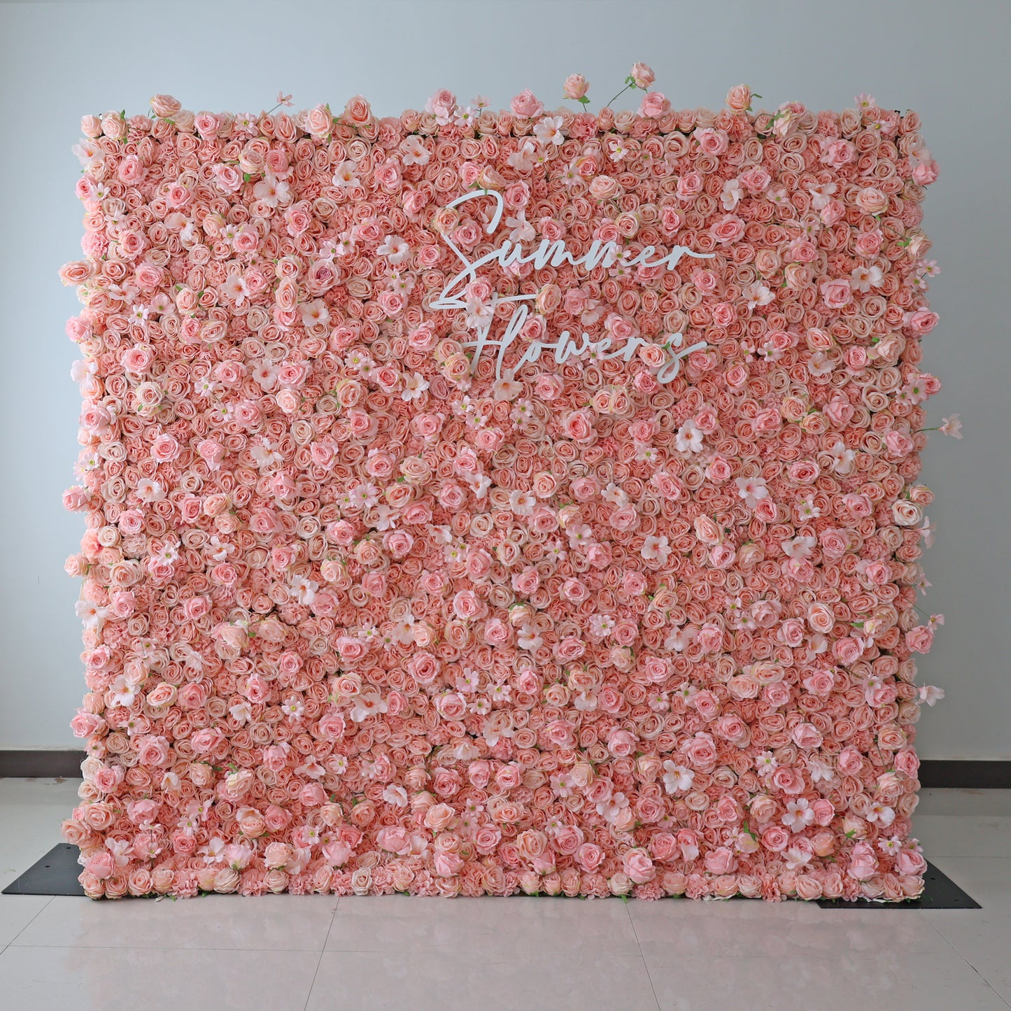 Summer Flower CB-381 8ft*8ft Cloth Back Artificial Flower Wall Roll up Fabric background