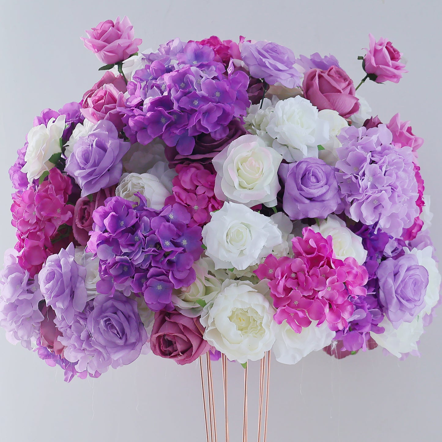 FL-064 Wholesale Bundle Hydrangea Artificial Rose Gypsophila Wedding Party Decoration Romantic Table Flower Ball