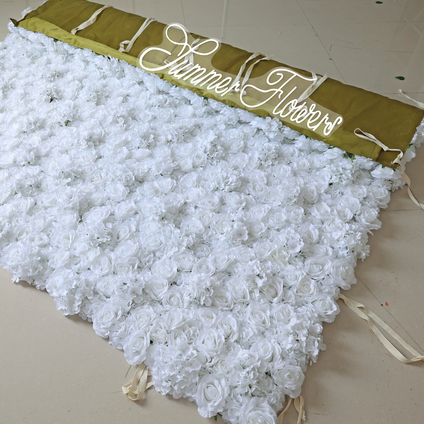 Summer Flower CB-356-2 8ft*8ft Cloth Back Artificial Flower Wall Roll up Fabric background