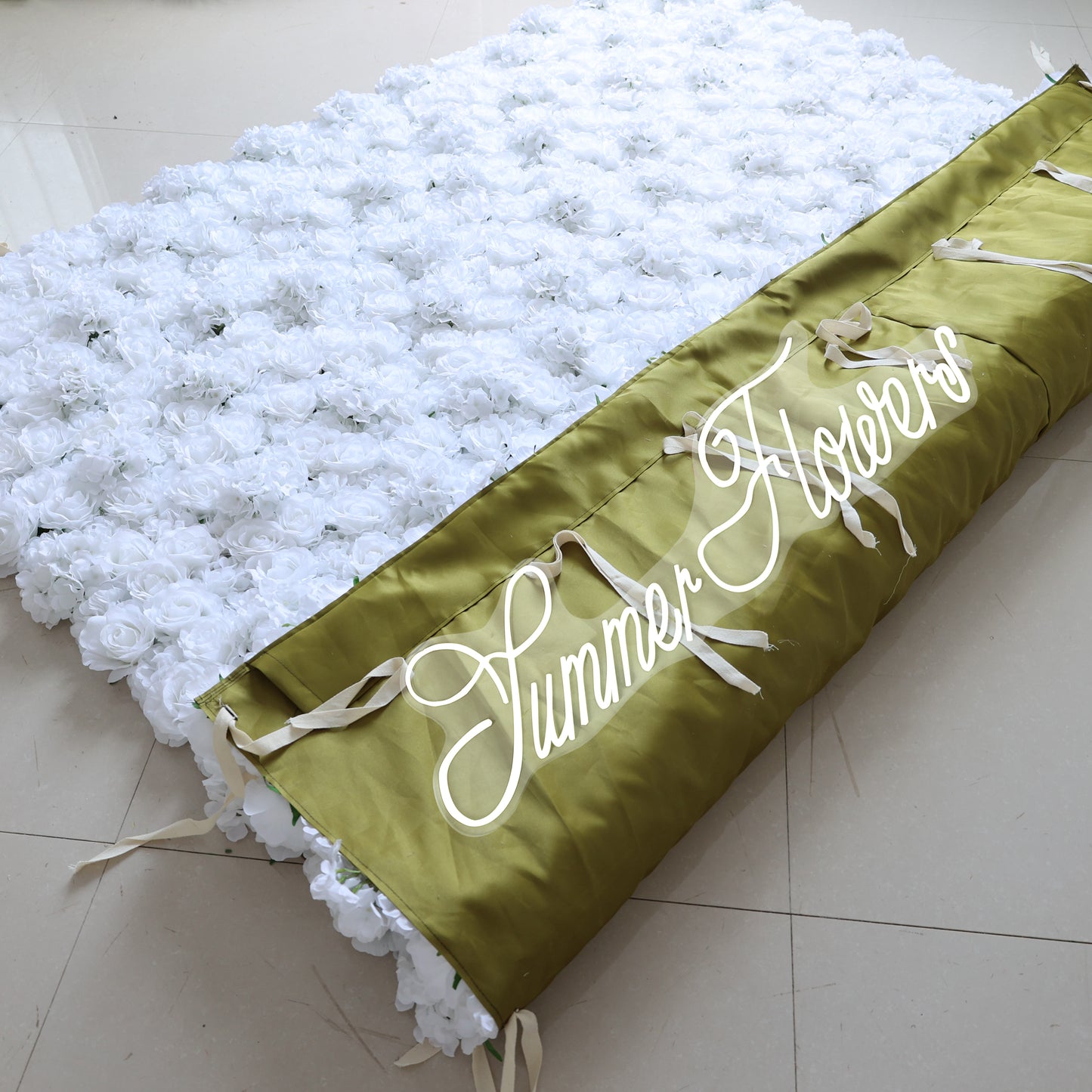 Summer Flower CB-356-2 8ft*8ft Cloth Back Artificial Flower Wall Roll up Fabric background