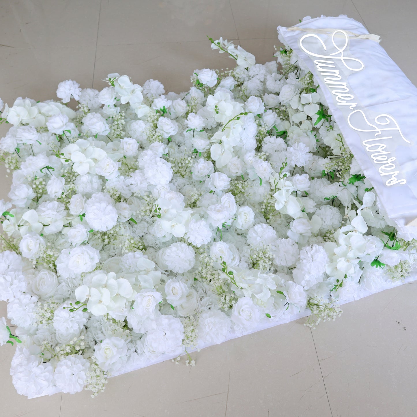 Summer Flower CB-395 8ft*8ft Cloth Back Artificial Flower Wall Roll up Fabric background