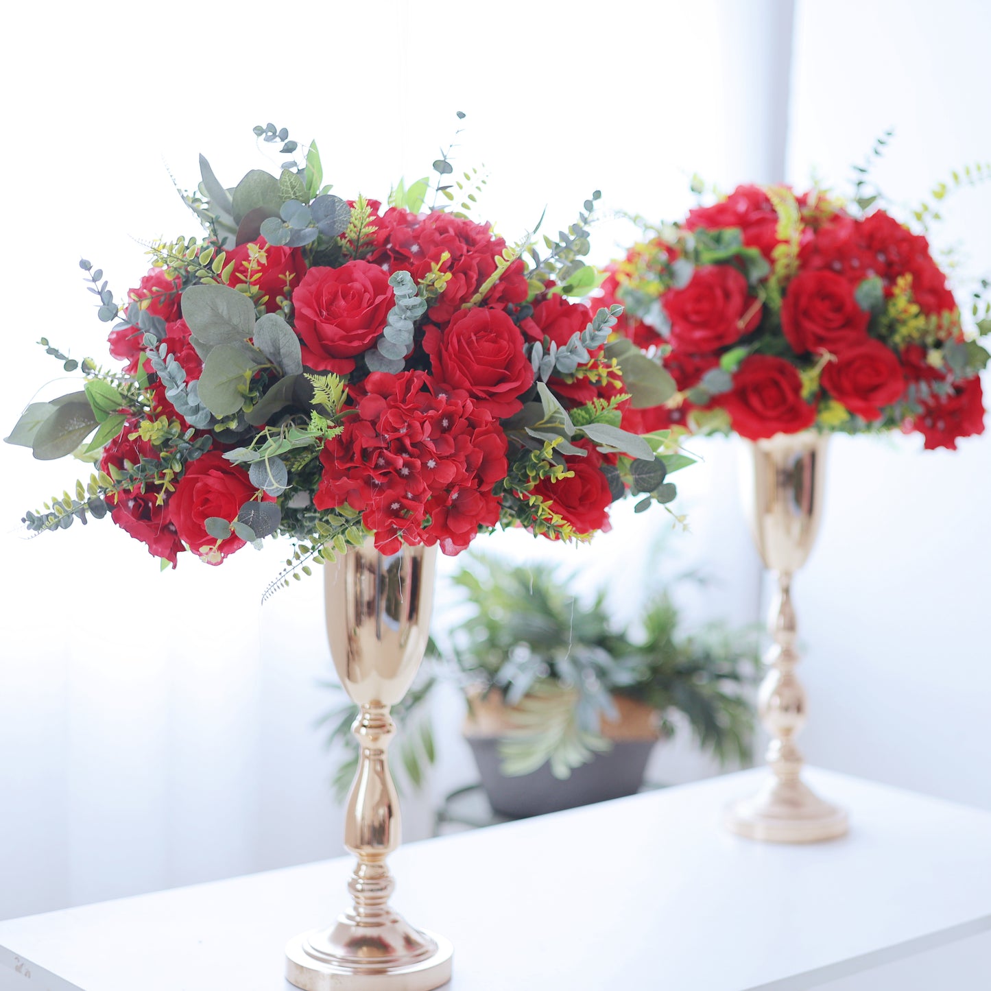 FL-008-2 Wedding Event Table Centerpiece Flower 40cm 50cm 60cm Wedding decoration flower ball red Wedding flower ball rose