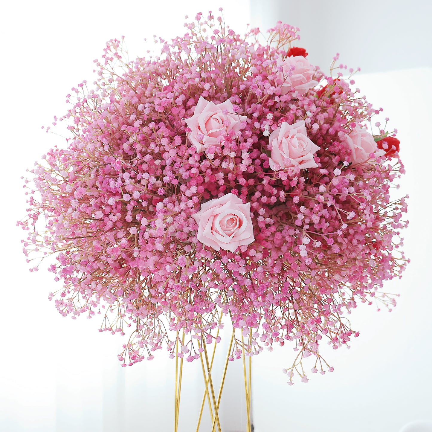 FL-040 Wedding Event Table Centerpiece Flower 40cm 50cm 60cm 70cm Wedding decoration flower ball red Wedding flower ball rose