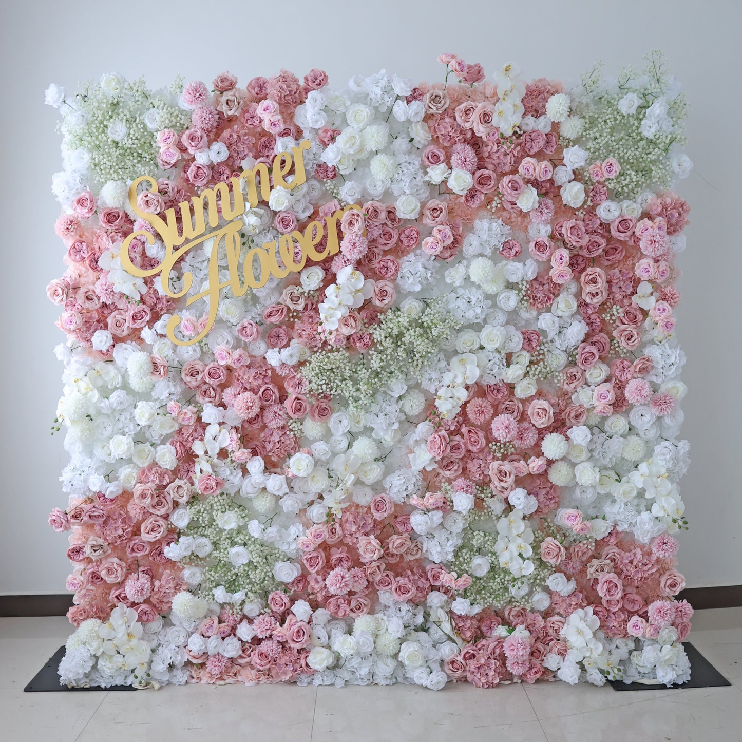 Summer Flower CB-418 8ft*8ft Cloth Back Artificial Flower Wall Roll up Fabric background