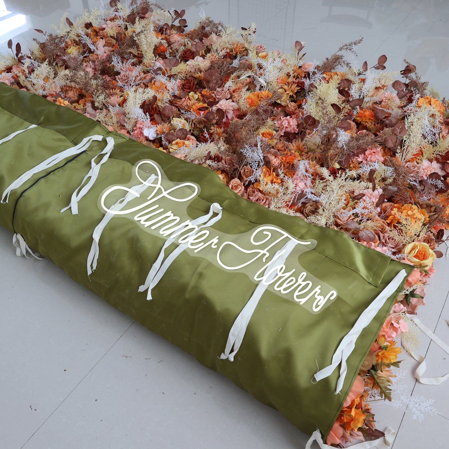 Summer Flower CB-463 8ft*8ft Cloth Back Artificial Flower Wall Roll up Fabric background