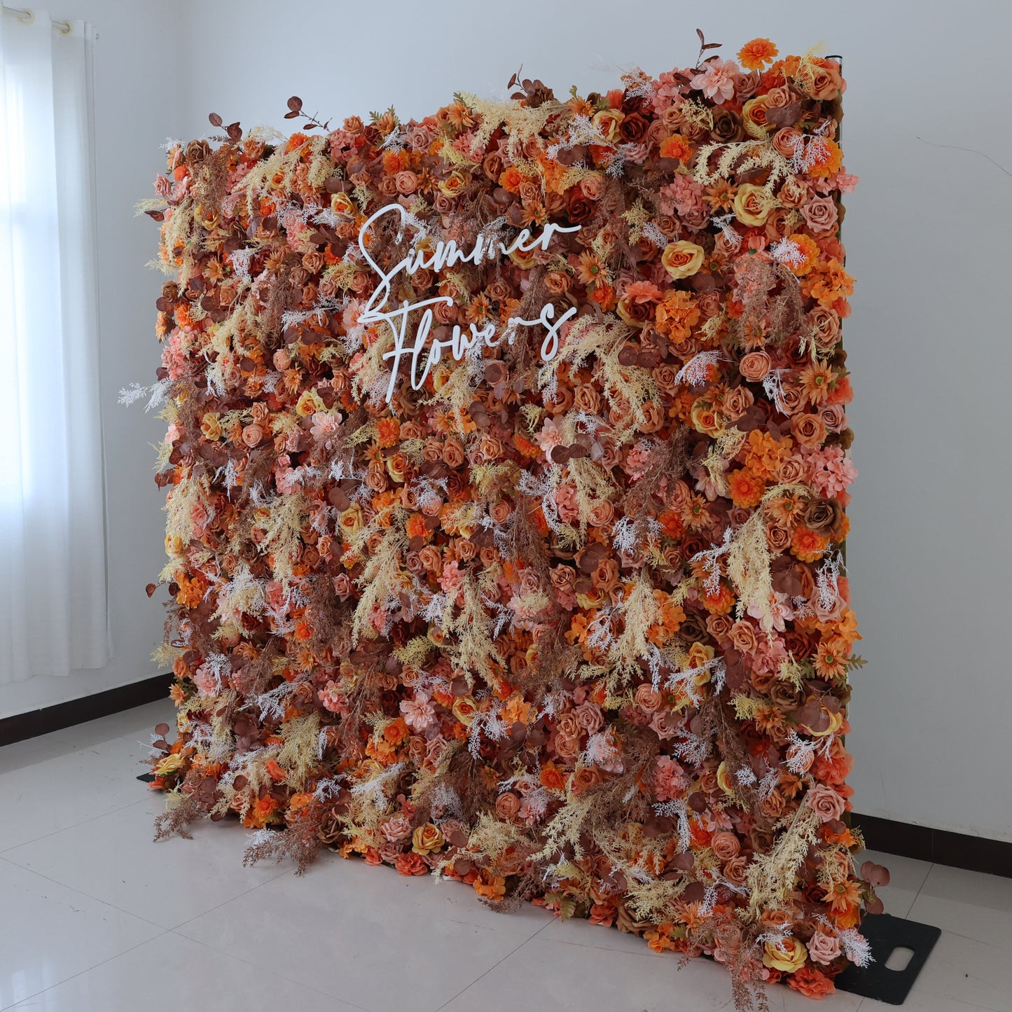 Summer Flower CB-463 8ft*8ft Cloth Back Artificial Flower Wall Roll up Fabric background