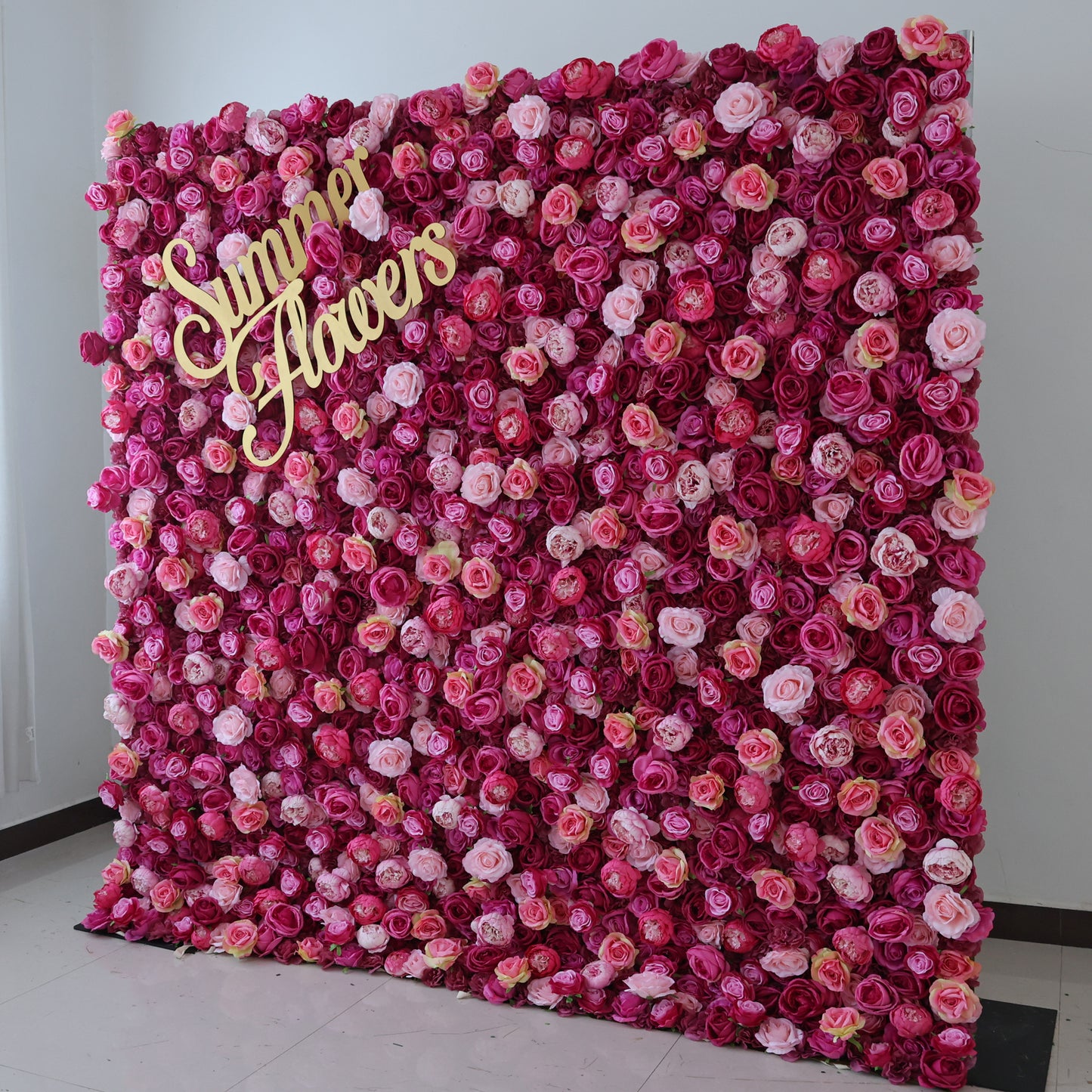Summer Flower CB-403-2 8ft*8ft Cloth Back Artificial Flower Wall Roll up Fabric background