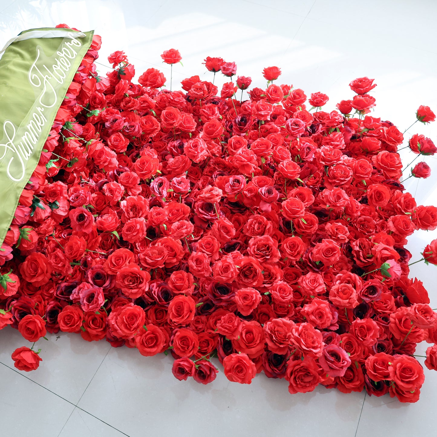 Summer Flower CB-404 8ft*8ft Cloth Back Artificial Flower Wall Roll up Fabric background