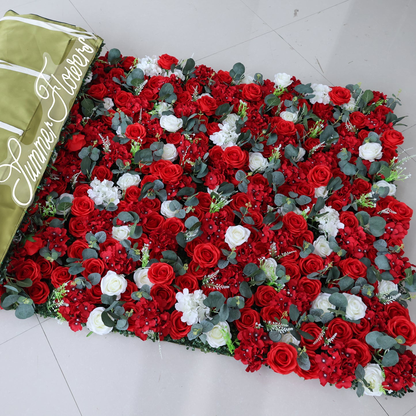 Summer Flower CB-406 8ft*8ft Cloth Back Artificial Flower Wall Roll up Fabric background