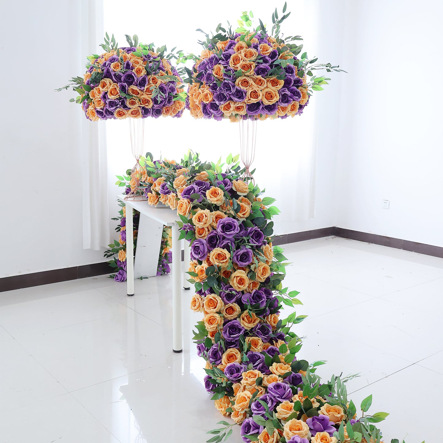FL-102 Beautiful artificial flowers customizable centerpiece flower balls for indoor outdoor wedding decorations