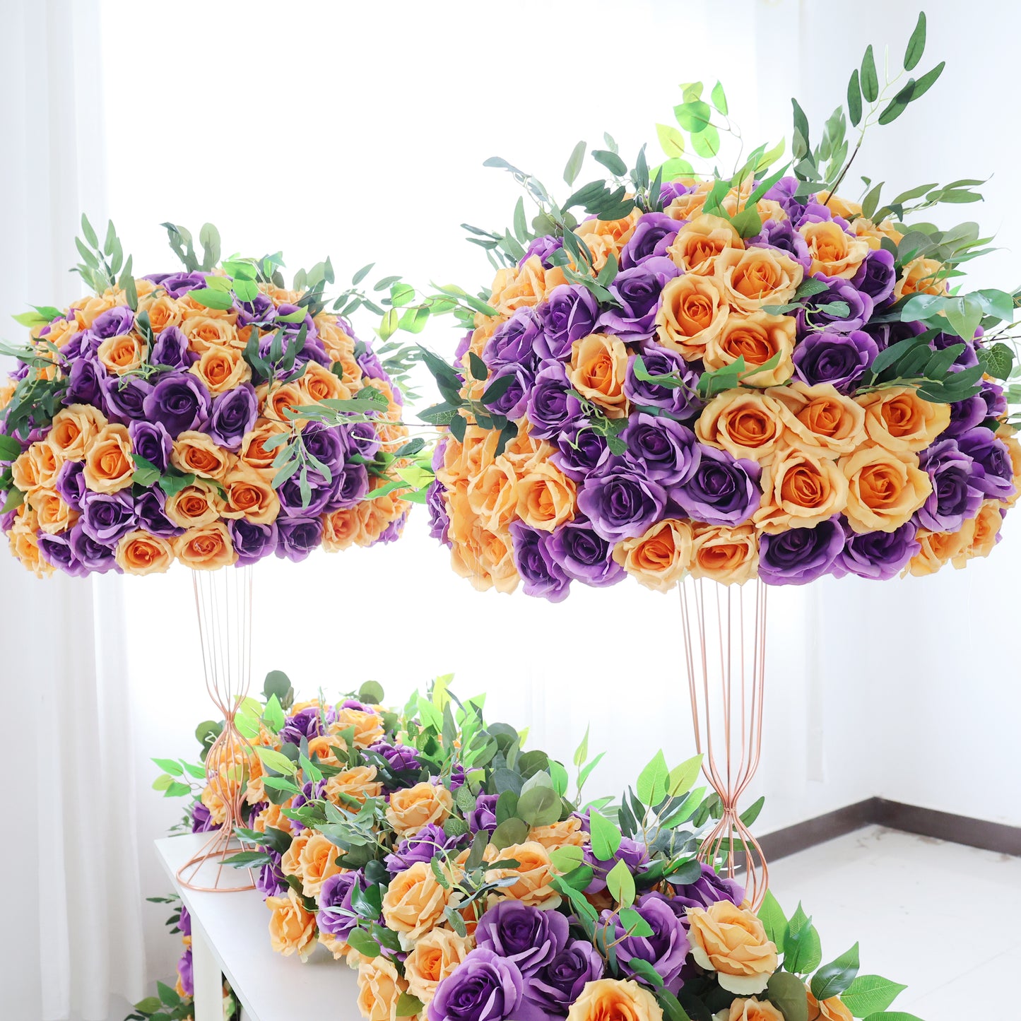 FL-102 Beautiful artificial flowers customizable centerpiece flower balls for indoor outdoor wedding decorations