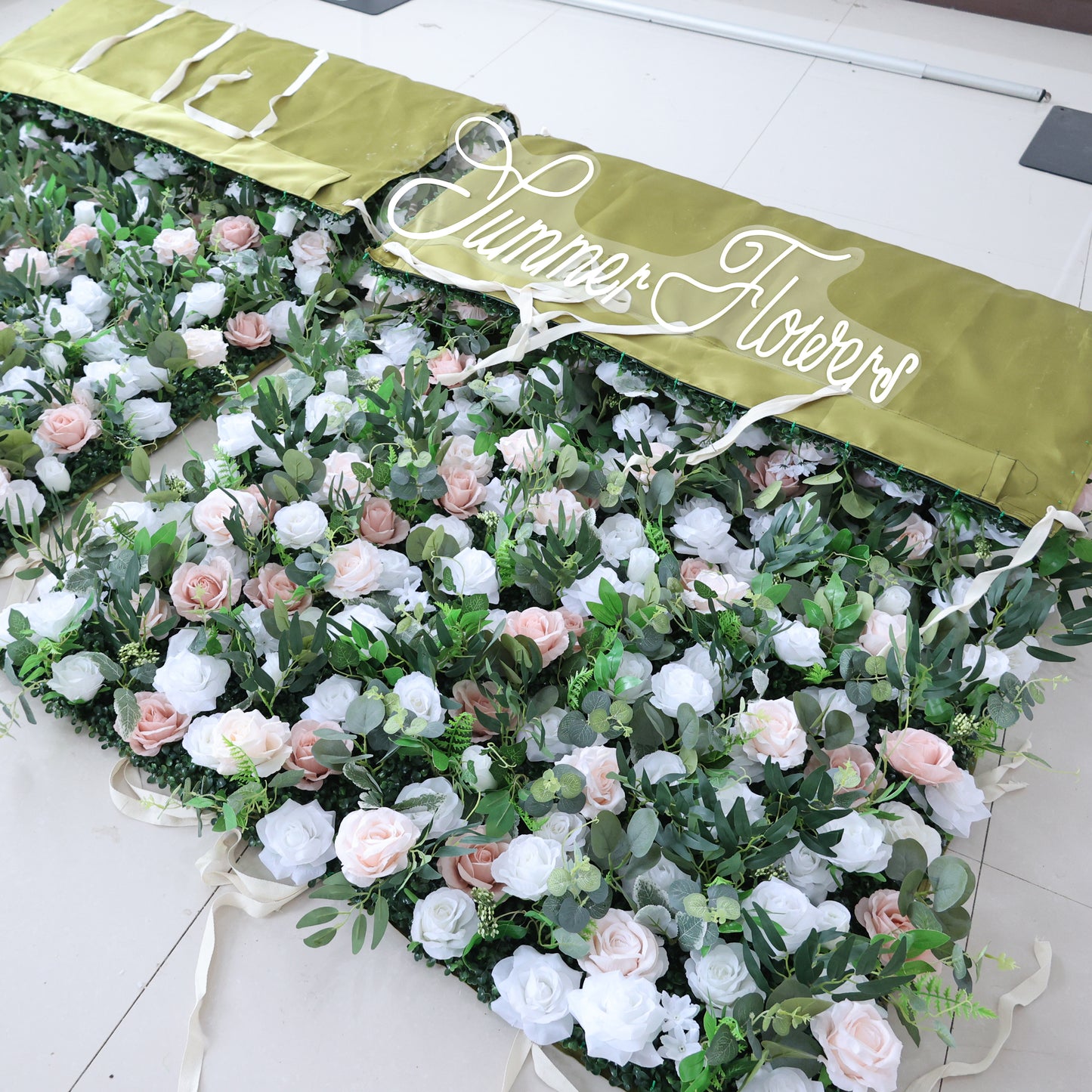 Summer Flower CB-416 8ft*8ft Cloth Back Artificial Flower Wall Roll up Fabric background
