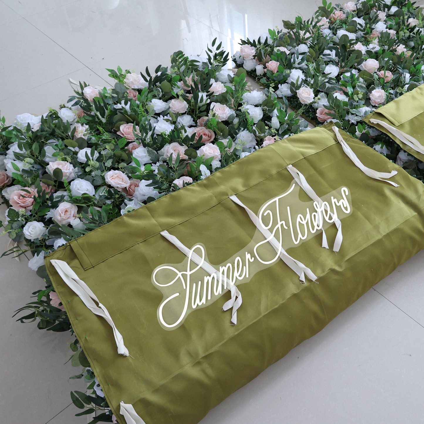 Summer Flower CB-416 8ft*8ft Cloth Back Artificial Flower Wall Roll up Fabric background