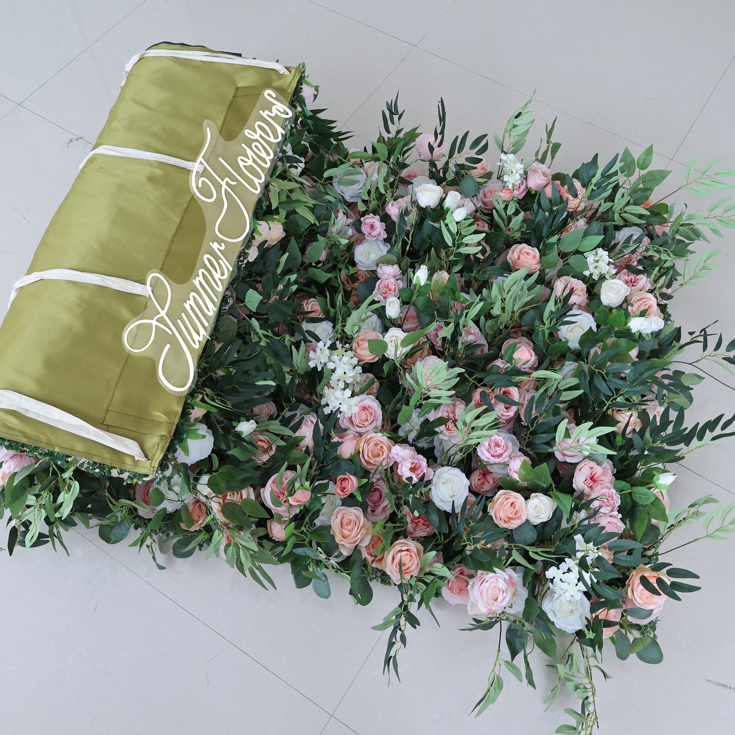 Summer Flower CB-341 8ft*8ft Cloth Back Artificial Flower Wall Roll up Fabric background