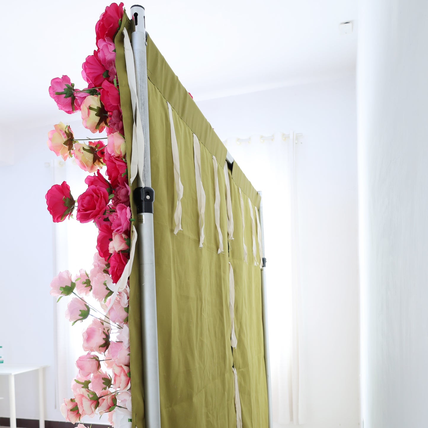 Summer Flower CB-372-2 8ft*8ft Cloth Back Artificial Flower Wall Roll up Fabric background