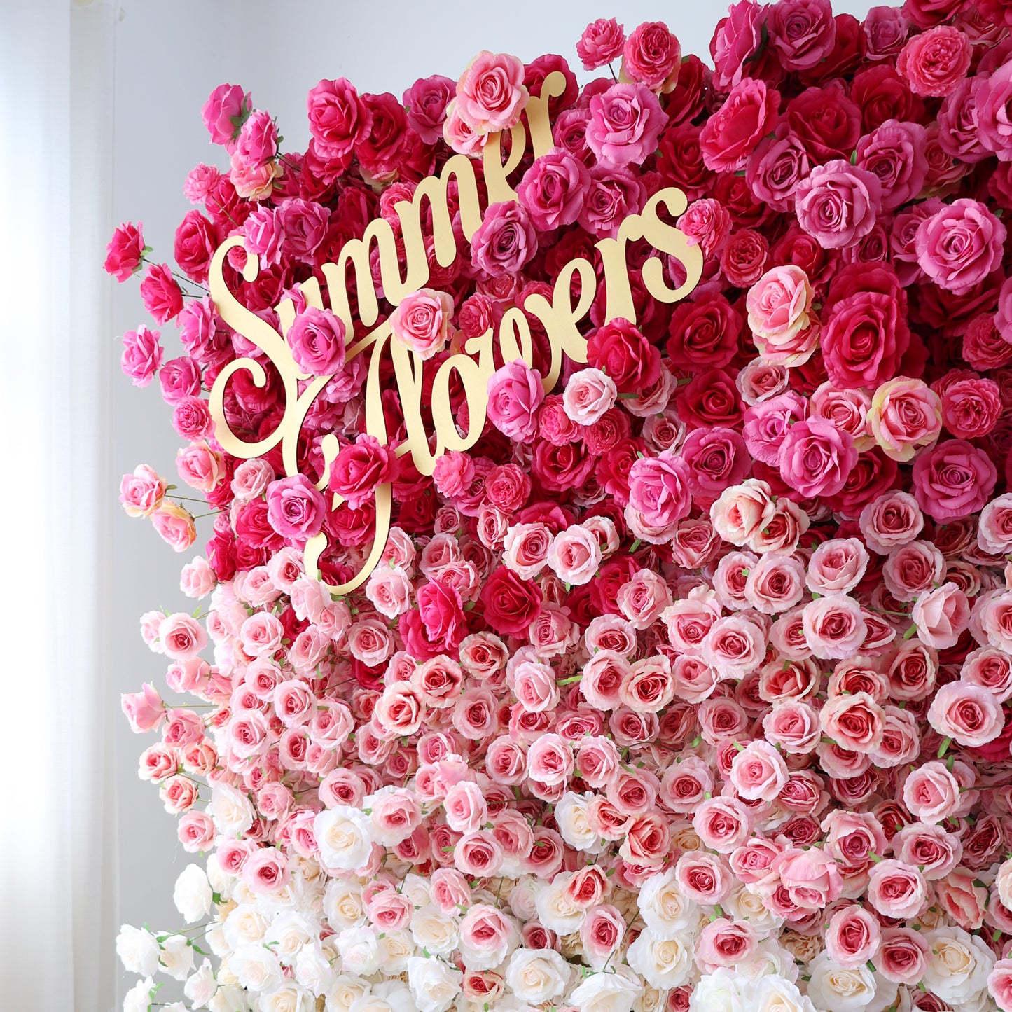 Summer Flower CB-372-2 8ft*8ft Cloth Back Artificial Flower Wall Roll up Fabric background