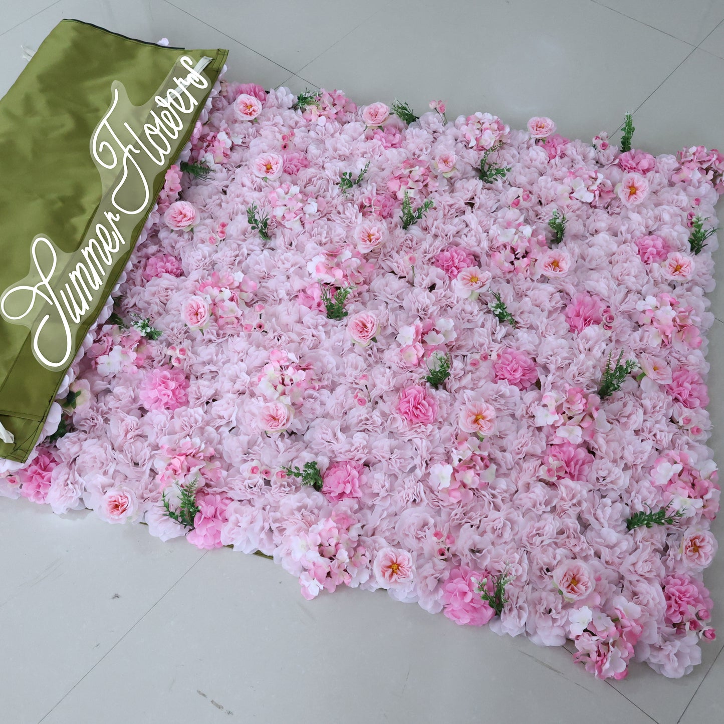 Summer Flower CB-350 8ft*8ft Cloth Back Artificial Flower Wall Roll up Fabric background
