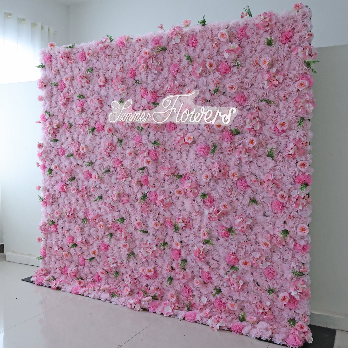 Summer Flower CB-350 8ft*8ft Cloth Back Artificial Flower Wall Roll up Fabric background