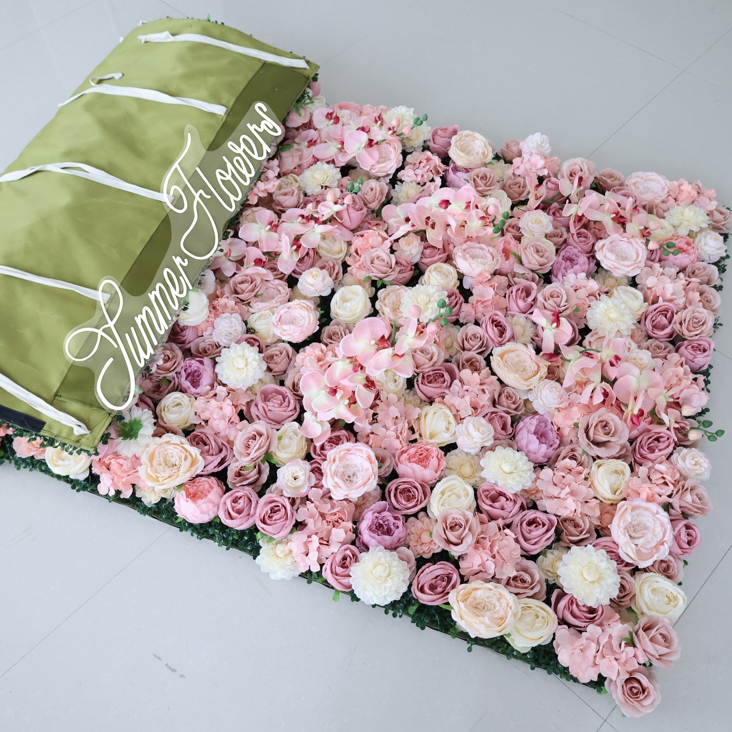 Summer Flower CB-360 8ft*8ft Cloth Back Artificial Flower Wall Roll up Fabric background