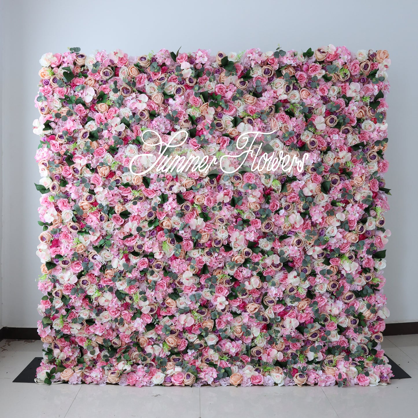 Summer Flower CB-430 8ft*8ft Cloth Back Artificial Flower Wall Roll up Fabric background