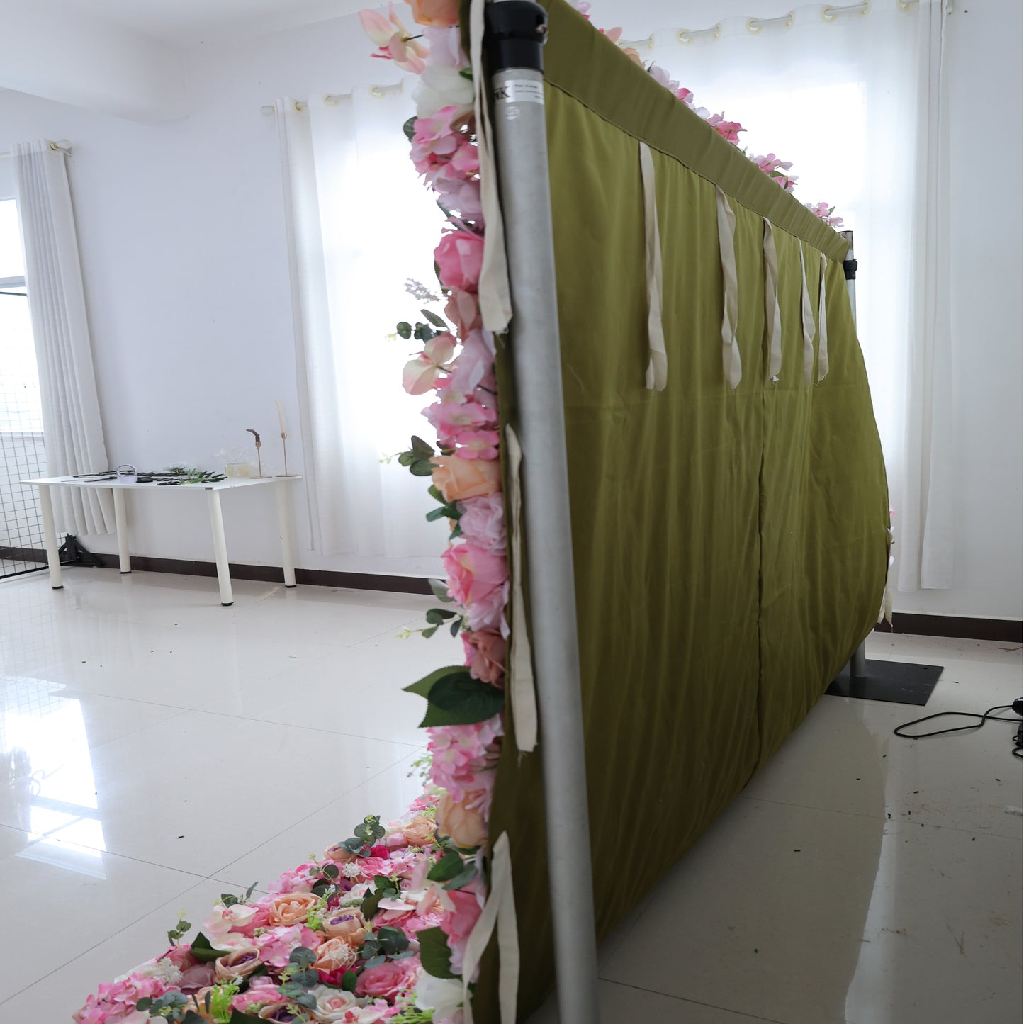 Summer Flower CB-430 8ft*8ft Cloth Back Artificial Flower Wall Roll up Fabric background