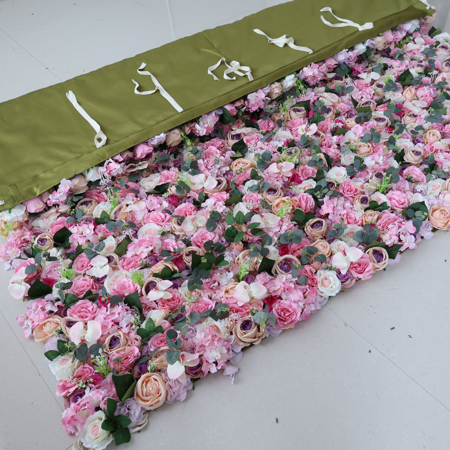 Summer Flower CB-430 8ft*8ft Cloth Back Artificial Flower Wall Roll up Fabric background