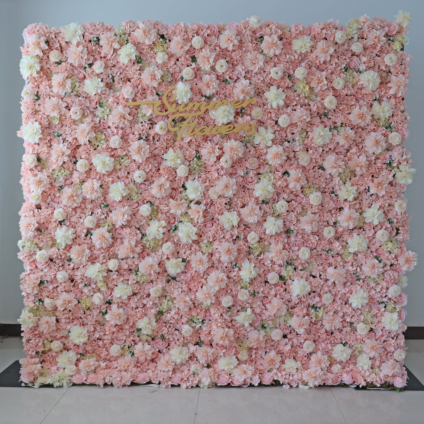 Summer Flower CB-332 8ft*8ft Cloth Back Artificial Flower Wall Roll up Fabric background
