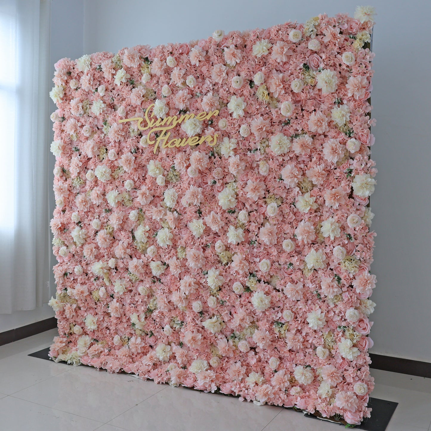 Summer Flower CB-332 8ft*8ft Cloth Back Artificial Flower Wall Roll up Fabric background