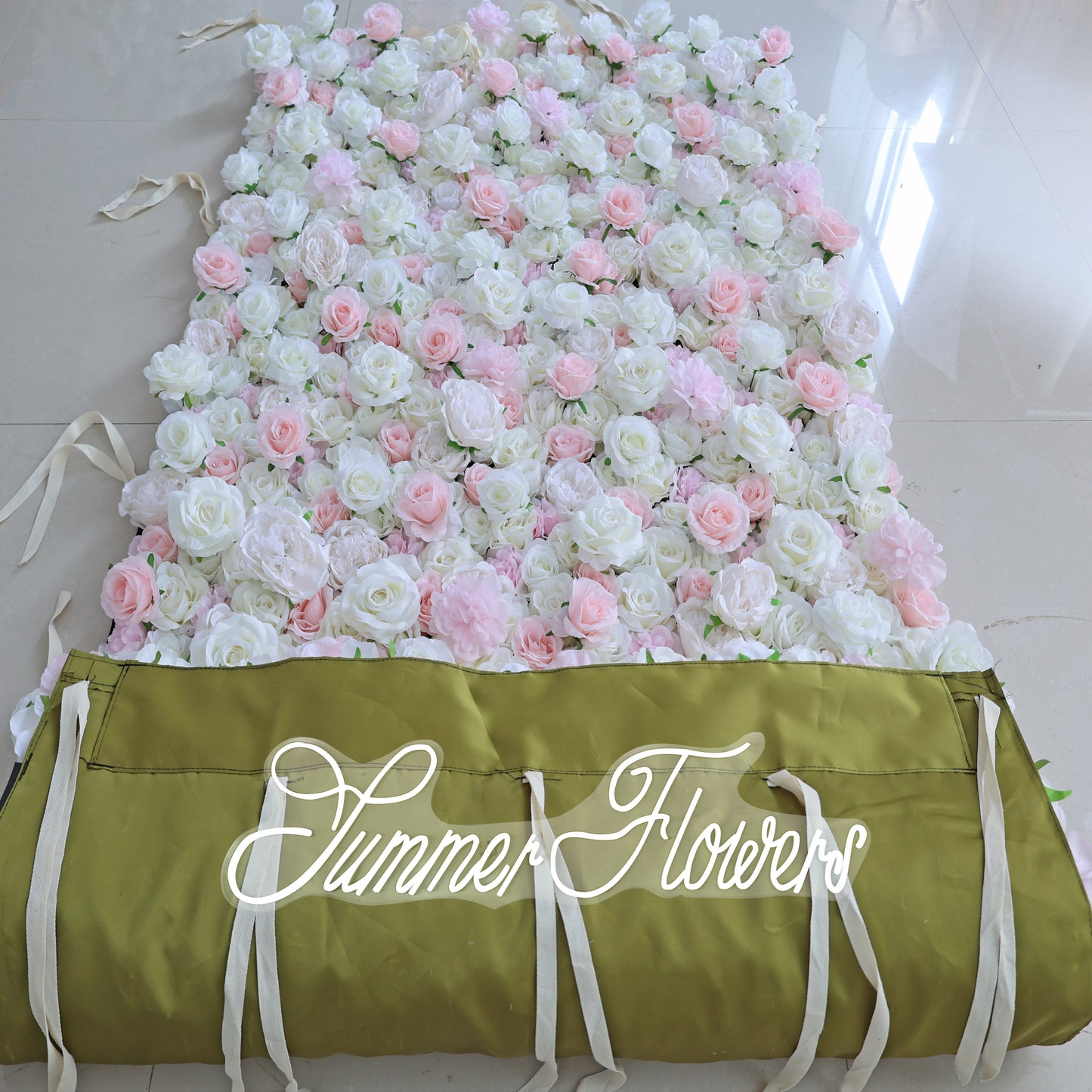 Summer Flower CB-441 8ft*8ft Cloth Back Artificial Flower Wall Roll up Fabric background