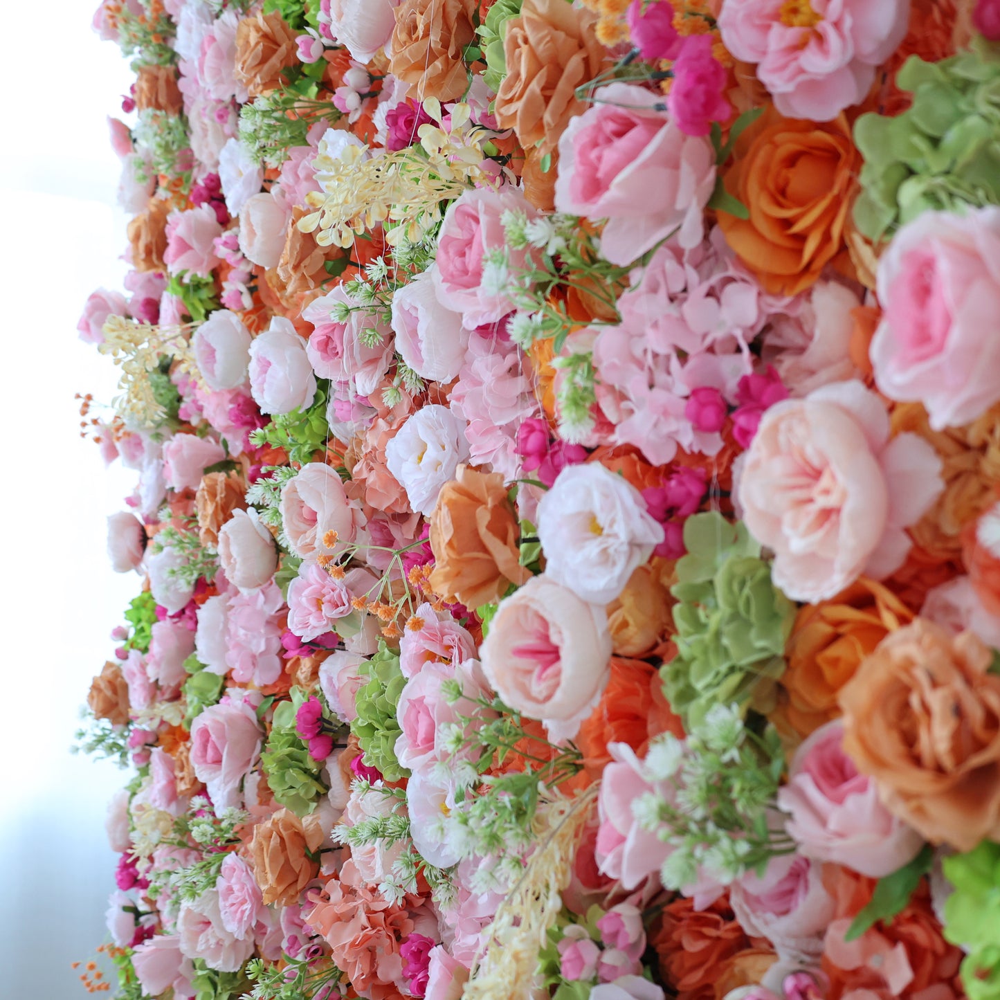 Summer Flower CB-438 8ft*8ft Cloth Back Artificial Flower Wall Roll up Fabric background