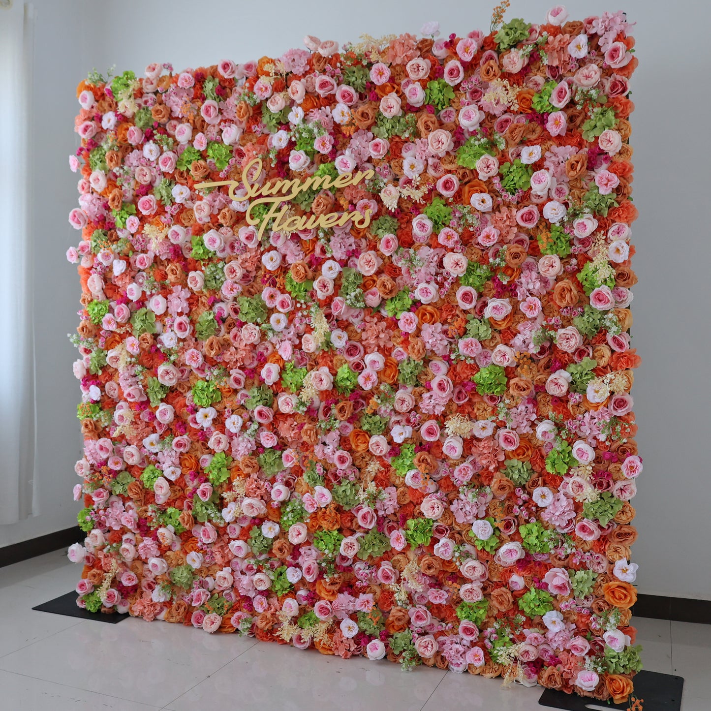 Summer Flower CB-438 8ft*8ft Cloth Back Artificial Flower Wall Roll up Fabric background