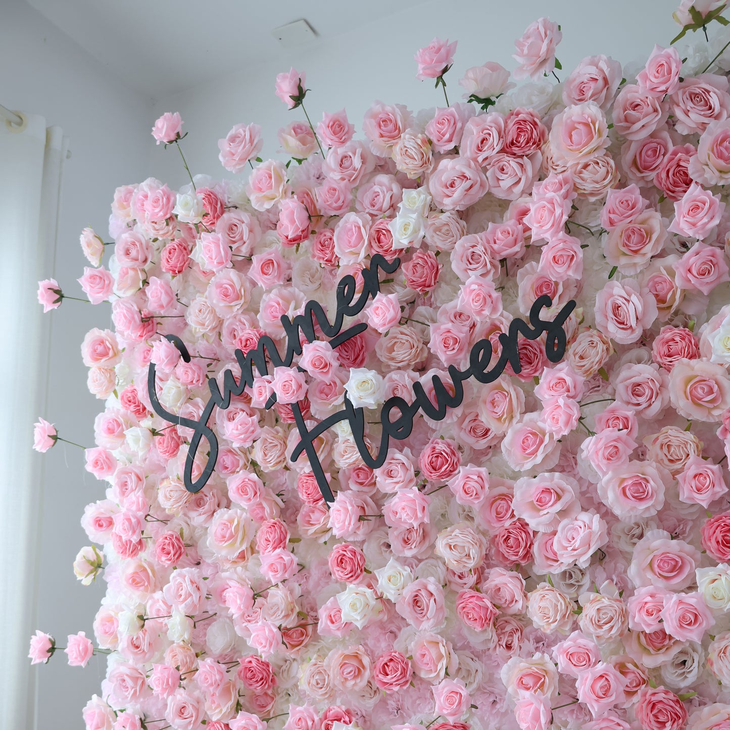 Summer Flower CB-437 8ft*8ft Cloth Back Artificial Flower Wall Roll up Fabric background