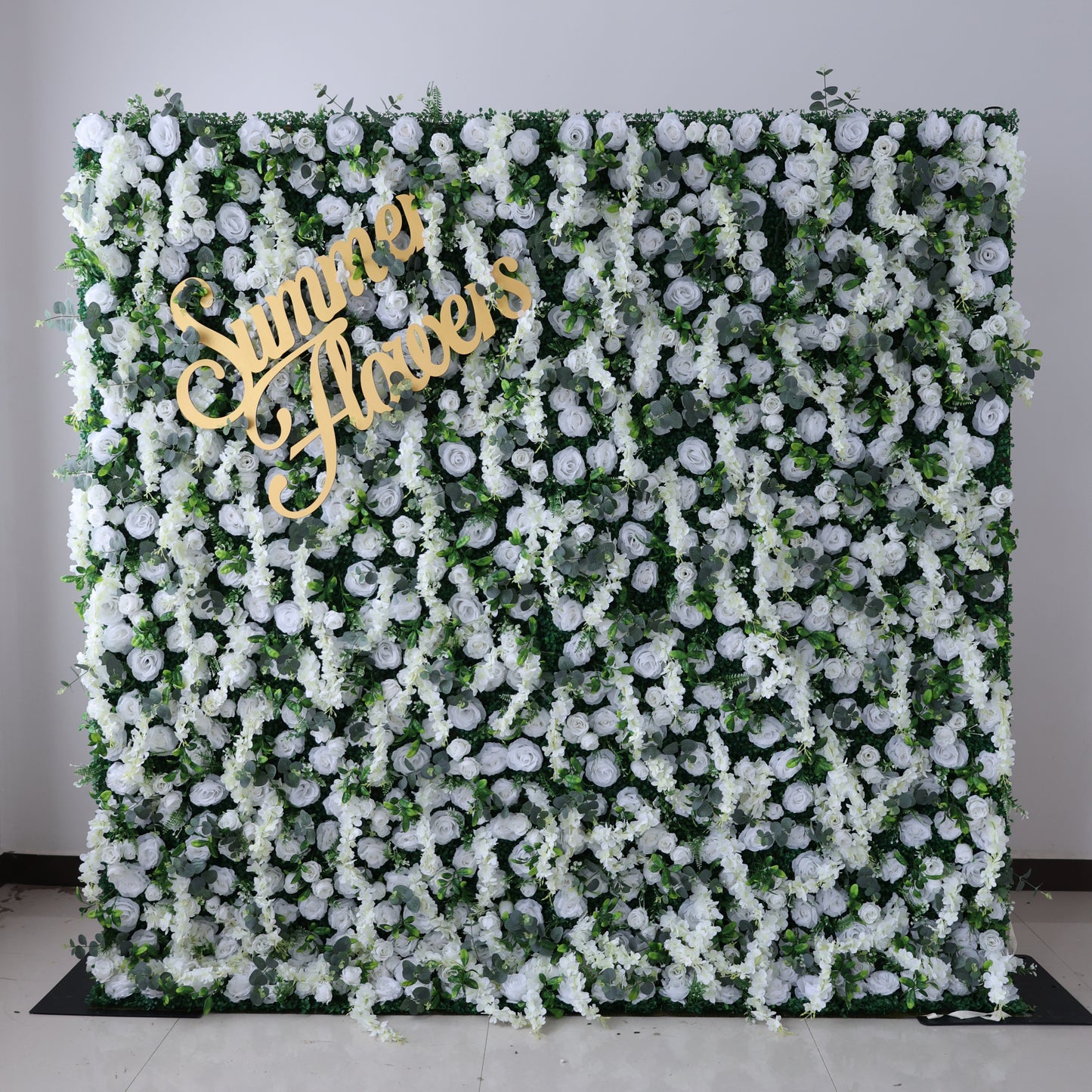 Summer Flower CB-391-3 8ft*8ft Cloth Back Artificial Flower Wall Roll up Fabric background