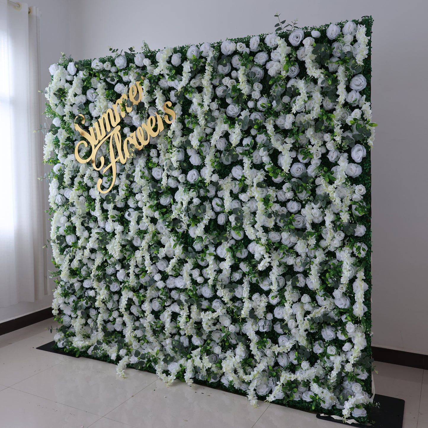 Summer Flower CB-391-3 8ft*8ft Cloth Back Artificial Flower Wall Roll up Fabric background
