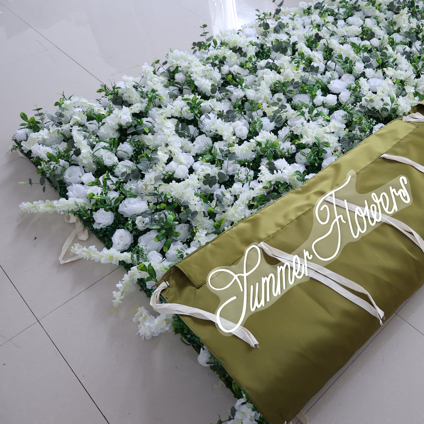 Summer Flower CB-391-3 8ft*8ft Cloth Back Artificial Flower Wall Roll up Fabric background