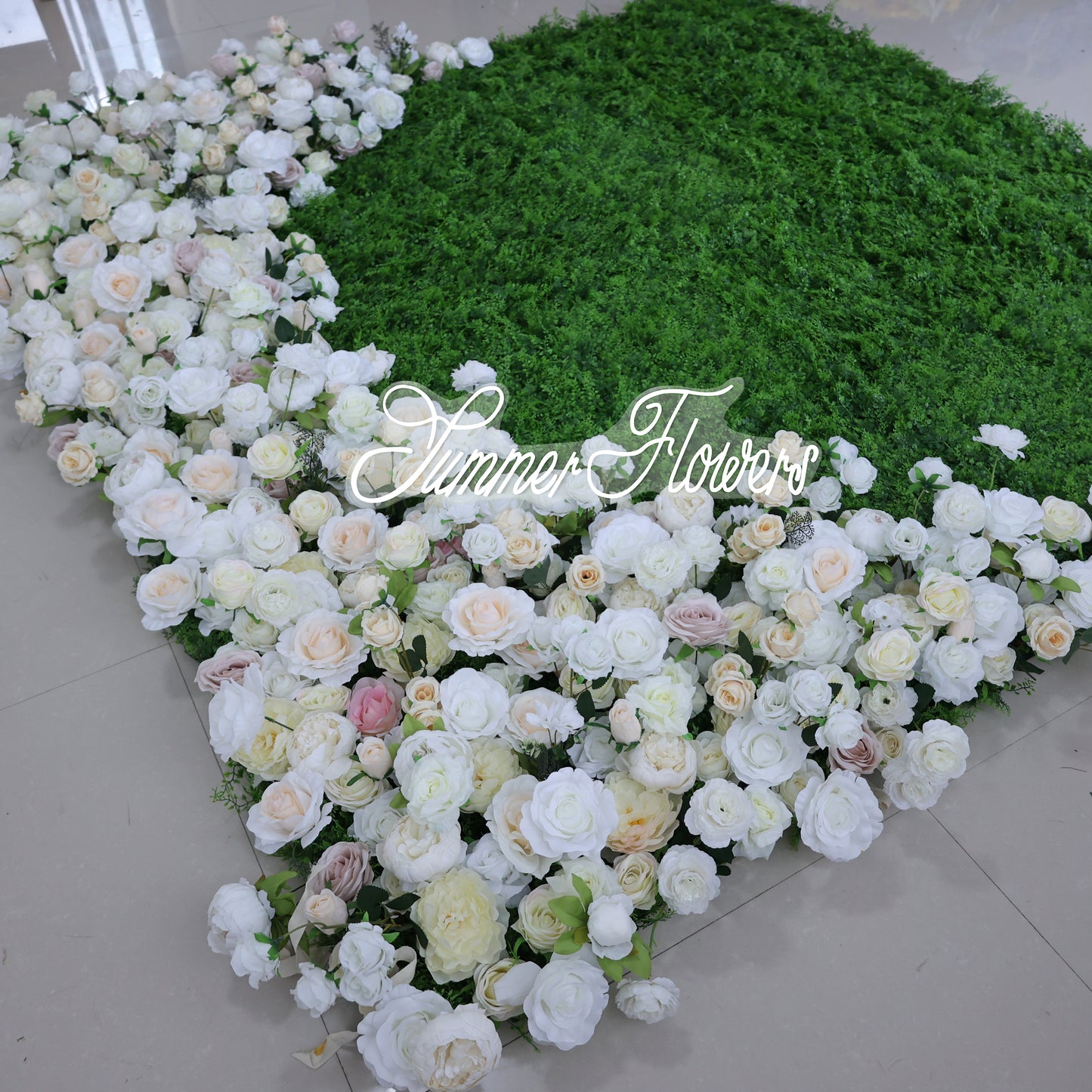 Summer Flower CB-388 8ft*8ft Cloth Back Artificial Flower Wall Roll up Fabric background