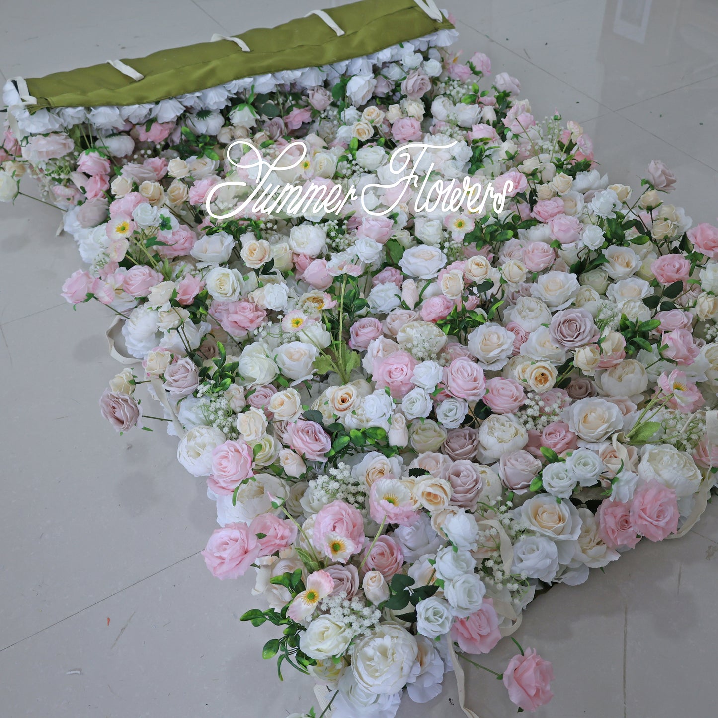 Summer Flower CB-443 8ft*8ft Cloth Back Artificial Flower Wall Roll up Fabric background