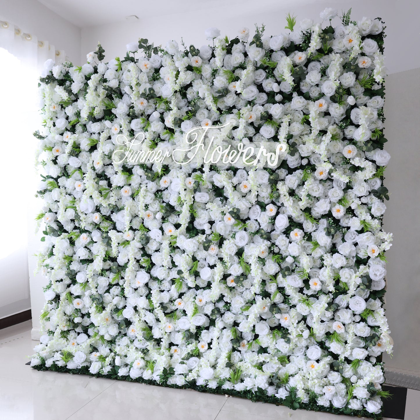 Summer Flower CB-391 8ft*8ft Cloth Back Artificial Flower Wall Roll up Fabric background